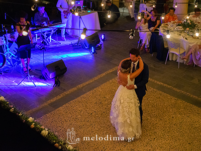 American wedding with jazz music in Monemvasia